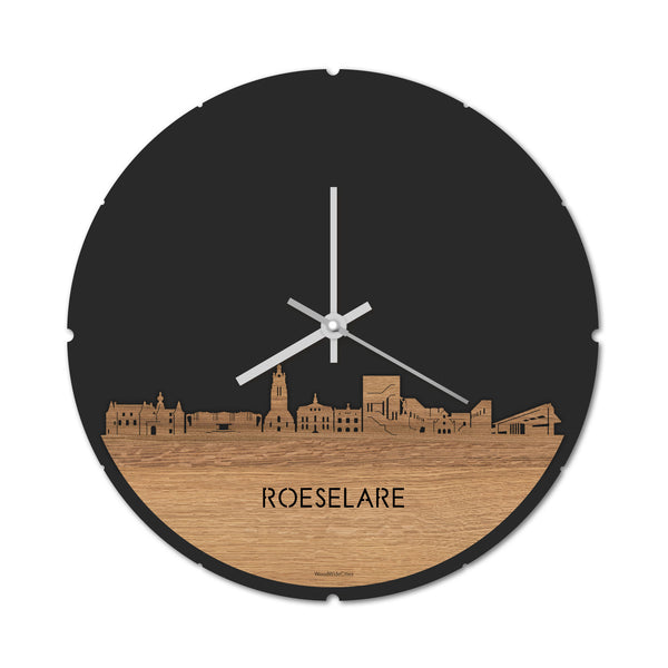 Skyline Klok Roeselare Eiken houten cadeau decoratie relatiegeschenk van WoodWideCities