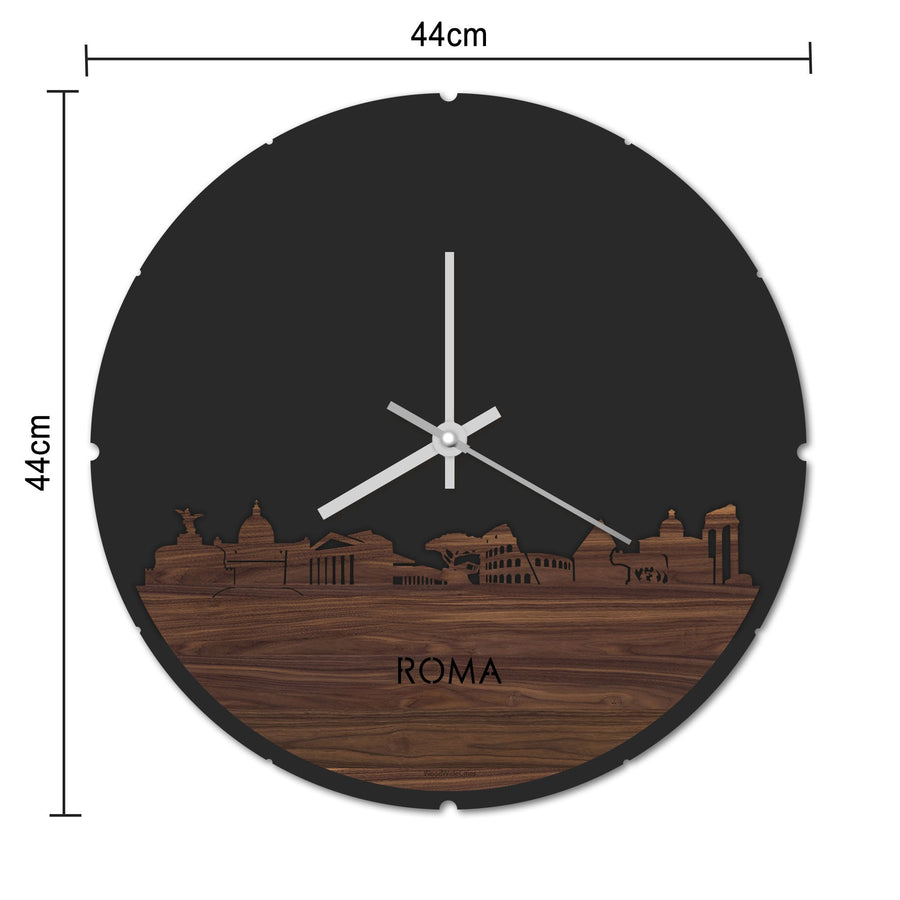Skyline Klok Rond Rome Bamboe houten cadeau decoratie relatiegeschenk van WoodWideCities