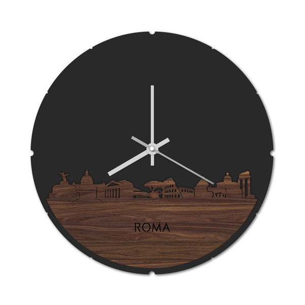 Skyline Klok Rond Rome Noten Noten  houten cadeau decoratie relatiegeschenk van WoodWideCities