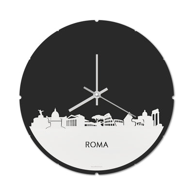 Skyline Clock Round Rome White Glossy