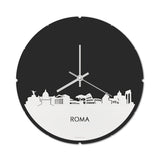 Skyline Klok Rond Rome Wit glanzend gerecycled kunststof cadeau decoratie relatiegeschenk van WoodWideCities
