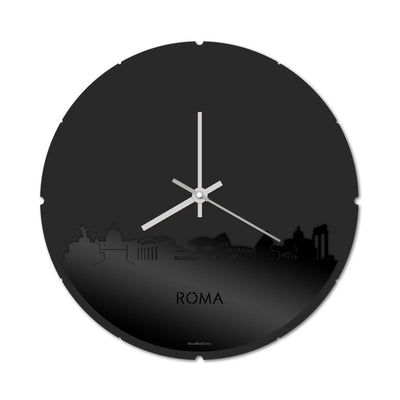Skyline Clock Round Rome Black Glossy
