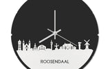 Skyline Klok Rond Roosendaal Wit Glanzend