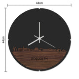 Skyline Klok Rond Rosmalen Palissander houten cadeau decoratie relatiegeschenk van WoodWideCities