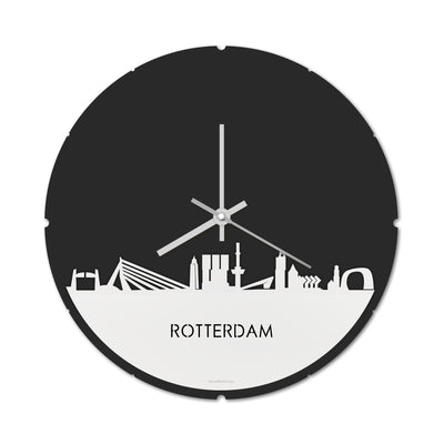 Skyline Clock Round Rotterdam White Glossy