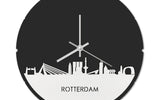Skyline Klok Rond Rotterdam Wit Glanzend