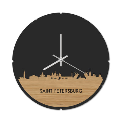 Skyline Klok Rond Saint Petersburg Bamboe