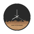 Skyline Klok Rond Saint Petersburg Eiken