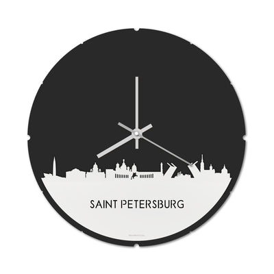 Skyline Klok Rond Saint Petersburg Wit Glanzend