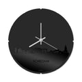 Skyline Klok Rond Schiedam Zwart Glanzend