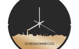 Skyline Klok Rond Schiermonnikoog Goud Metallic