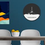 Skyline Klok Rond Schiermonnikoog Wit glanzend gerecycled kunststof cadeau decoratie relatiegeschenk van WoodWideCities