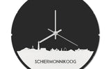Skyline Klok Rond Schiermonnikoog Wit Glanzend
