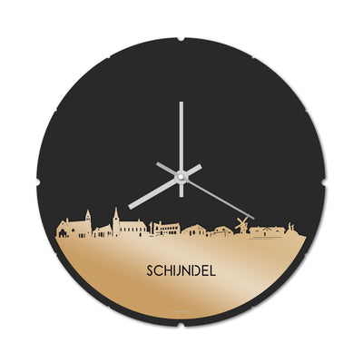 Skyline Clock Round Schijndel Gold Metallic
