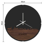 Skyline Klok Rond Schijndel Palissander houten cadeau decoratie relatiegeschenk van WoodWideCities