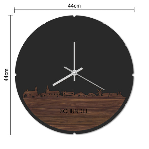Skyline Klok Rond Schijndel Wit glanzend gerecycled kunststof cadeau decoratie relatiegeschenk van WoodWideCities