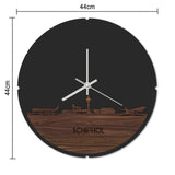 Skyline Klok Rond Schiphol Metallic Goud gerecycled kunststof cadeau decoratie relatiegeschenk van WoodWideCities