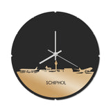 Skyline Klok Rond Schiphol Goud Metallic