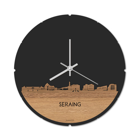 Skyline Klok Seraing Eiken houten cadeau decoratie relatiegeschenk van WoodWideCities
