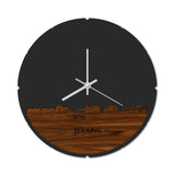 Skyline Klok Rond Seraing Palissander houten cadeau decoratie relatiegeschenk van WoodWideCities