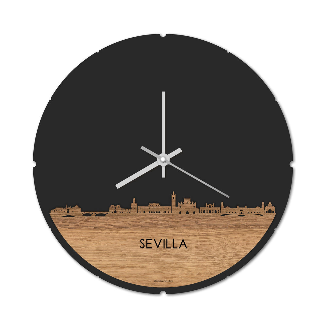 Skyline Klok Sevilla Eiken houten cadeau decoratie relatiegeschenk van WoodWideCities