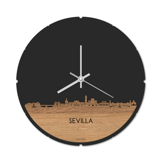 Skyline Klok Sevilla Eiken houten cadeau decoratie relatiegeschenk van WoodWideCities