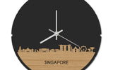Skyline Klok Rond Singapore Bamboe