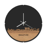 Skyline Klok Rond Singapore Eiken