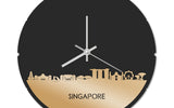 Skyline Klok Rond Singapore Goud Metallic