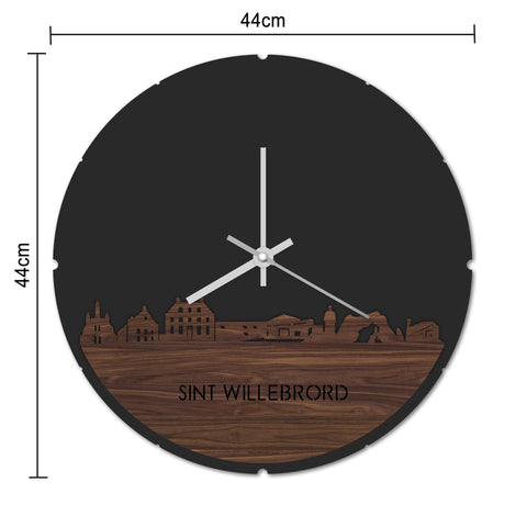 Skyline Klok Rond Sint Willebrord Metallic Goud gerecycled kunststof cadeau decoratie relatiegeschenk van WoodWideCities