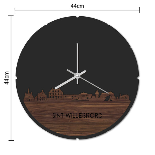 Skyline Klok Rond Sint Willebrord Metallic Goud gerecycled kunststof cadeau decoratie relatiegeschenk van WoodWideCities