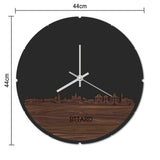 Skyline Klok Rond Sittard Eiken houten cadeau decoratie relatiegeschenk van WoodWideCities