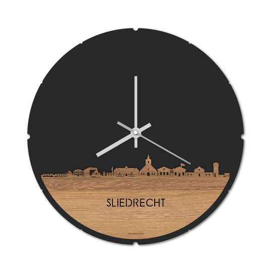 Skyline Klok Sliedrecht Eiken houten cadeau decoratie relatiegeschenk van WoodWideCities