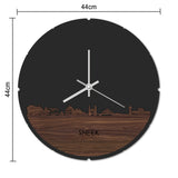 Skyline Klok Rond Sneek Eiken houten cadeau decoratie relatiegeschenk van WoodWideCities