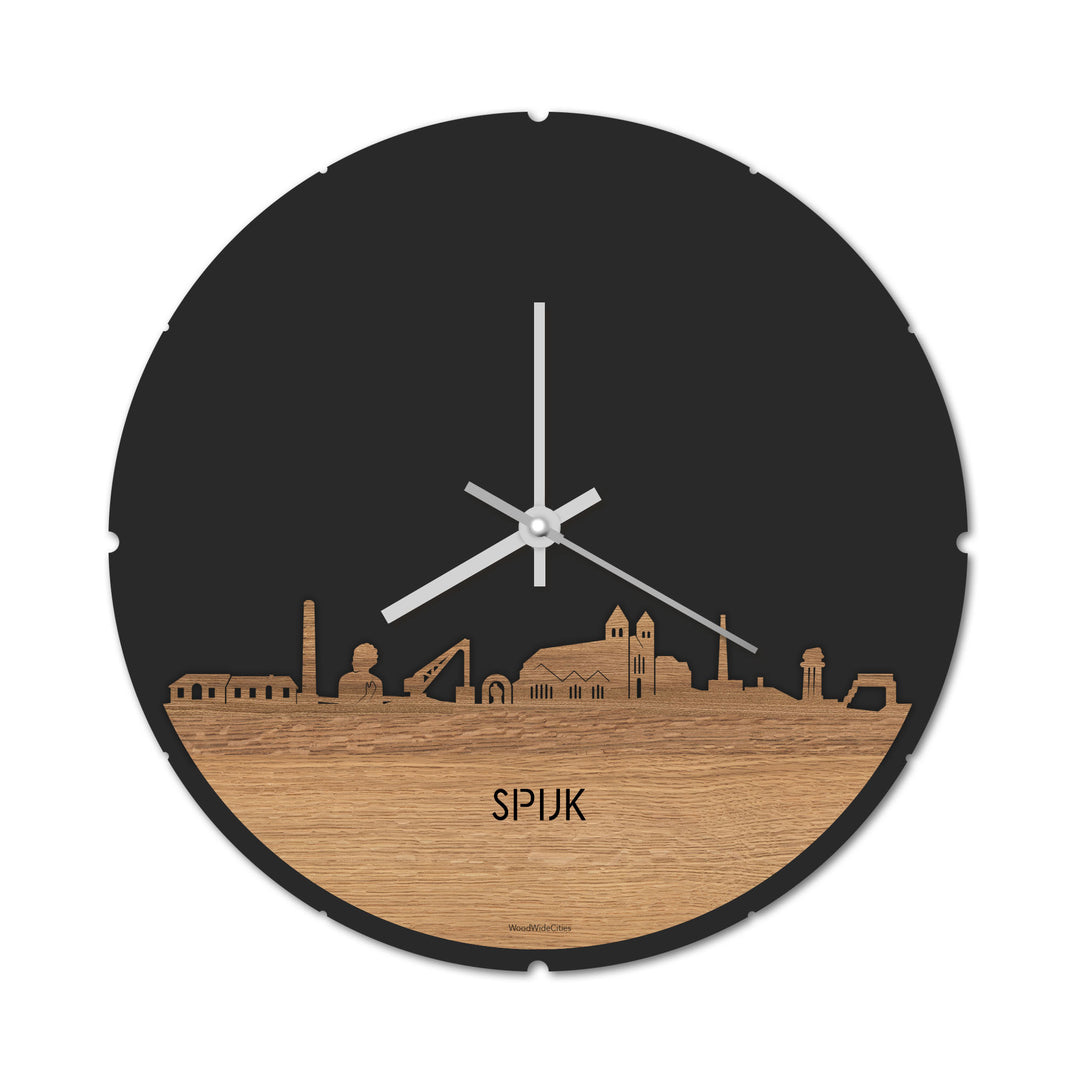 Skyline Klok Spijk-Zevenaar Eiken houten cadeau decoratie relatiegeschenk van WoodWideCities
