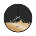 Skyline Klok Rond Spijk Zevenaar Goud Metallic