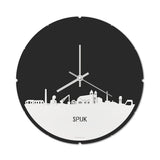 Skyline Klok Rond Spijk-Zevenaar Wit glanzend gerecycled kunststof cadeau decoratie relatiegeschenk van WoodWideCities