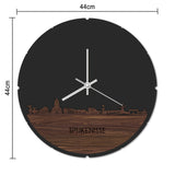 Skyline Klok Rond Spijkenisse Metallic Goud gerecycled kunststof cadeau decoratie relatiegeschenk van WoodWideCities