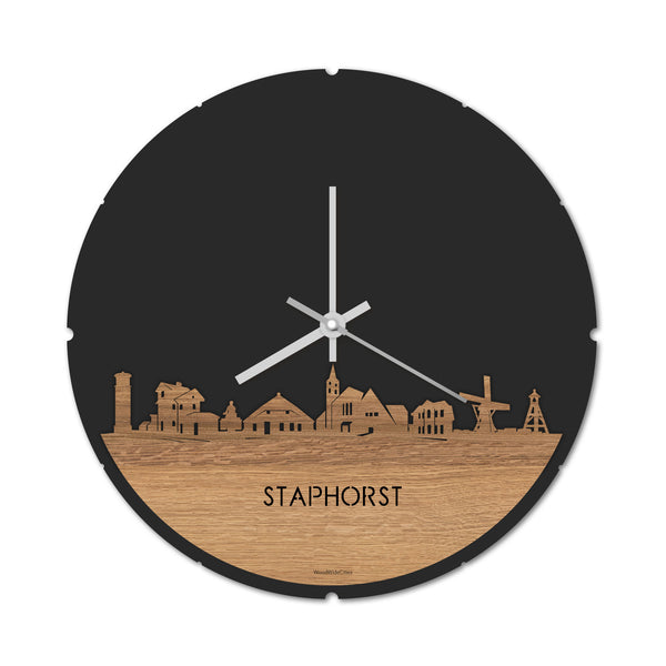 Skyline Klok Staphorst Eiken houten cadeau decoratie relatiegeschenk van WoodWideCities