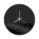 Skyline Klok Rond Sydney Zwart Glanzend
