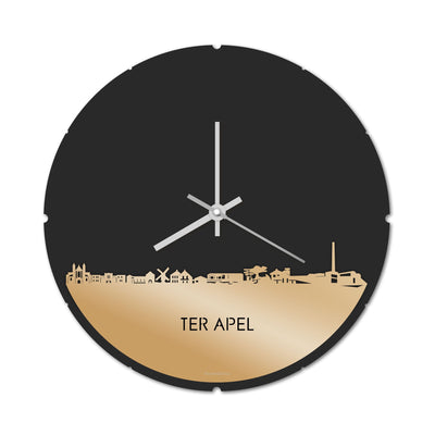 Skyline Klok Rond Ter Apel Goud Metallic