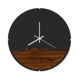 Skyline Klok Rond Terschelling Palissander houten cadeau decoratie relatiegeschenk van WoodWideCities