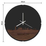 Skyline Klok Rond Terschelling Wit glanzend gerecycled kunststof cadeau decoratie relatiegeschenk van WoodWideCities