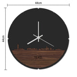Skyline Klok Rond Texel Bamboe houten cadeau decoratie relatiegeschenk van WoodWideCities