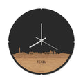 Skyline Klok Rond Texel Eiken