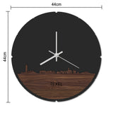 Skyline Klok Rond Texel Wit glanzend gerecycled kunststof cadeau decoratie relatiegeschenk van WoodWideCities