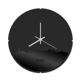Skyline Klok Rond Texel Zwart Glanzend