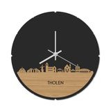 Skyline Klok Rond Tholen Bamboe