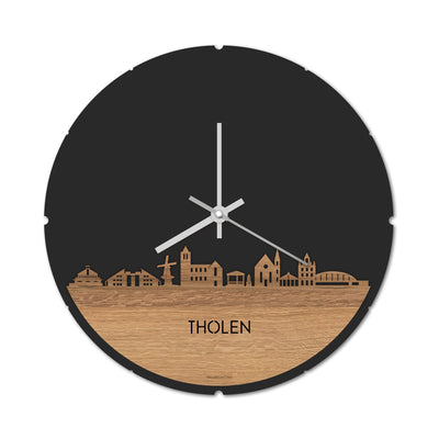 Skyline Clock Round Tholen Oak