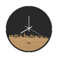Skyline Klok Rond Tiel Bamboe